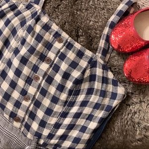 Soft Navy & Creme Gingham/Plaid Dorothy Dress